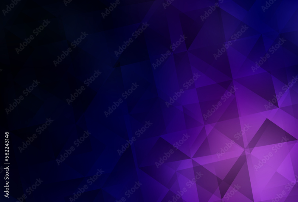 Dark Purple vector abstract polygonal template. Dark Purple vector abstract polygonal template.
