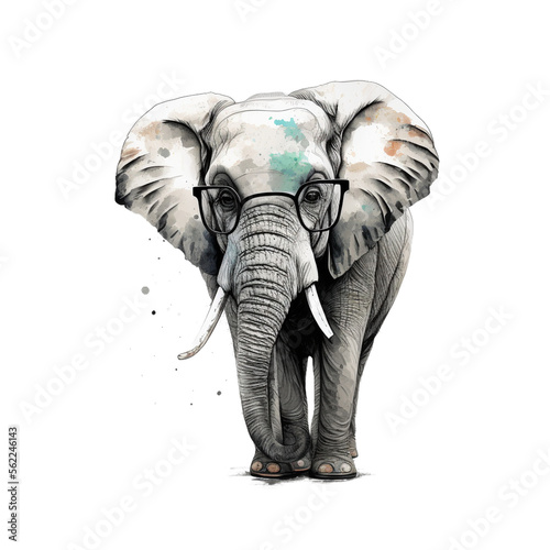 Trendy Elephant Graphic Generated by AI