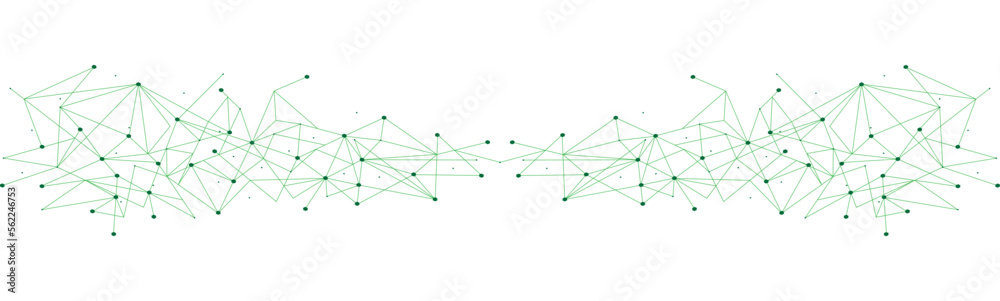 Green network. Abstract connection on white background. Network technology background with dots and lines for desktop. Ai background. Modern abstract concept. Line background, network technology