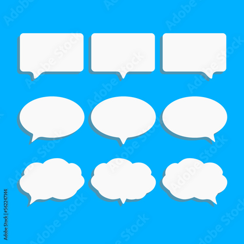 Message bubbles vector icons for chat. Vector imessage bubbles design template for social media chat