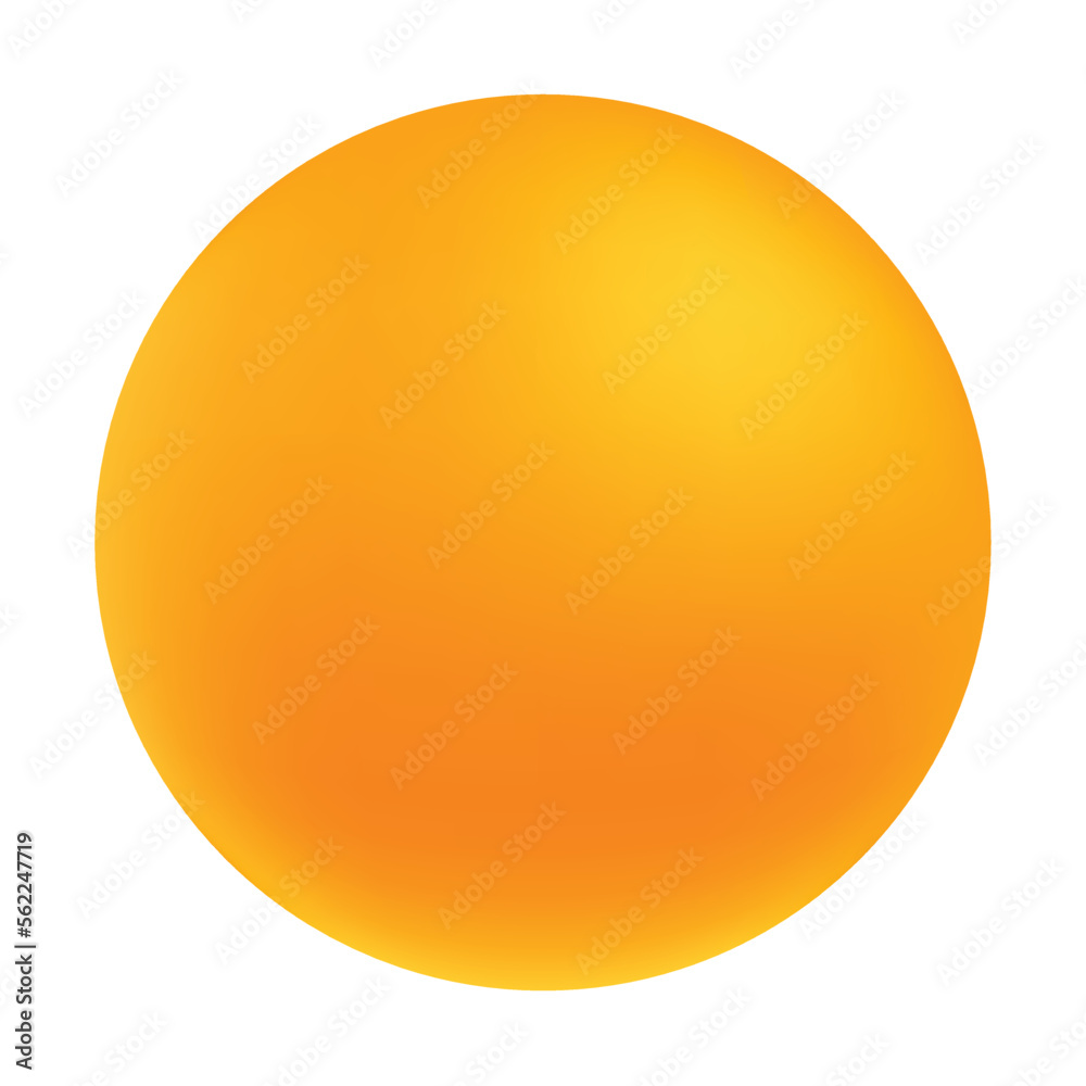 3D yellow sun icon, symbol isolated on white background. Ball, planet, sphere.