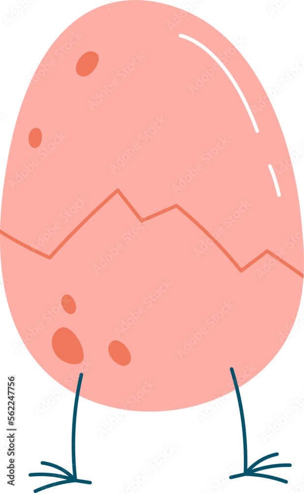 Cute egg with animal inside flat icon Cute egg with animal inside flat icon
