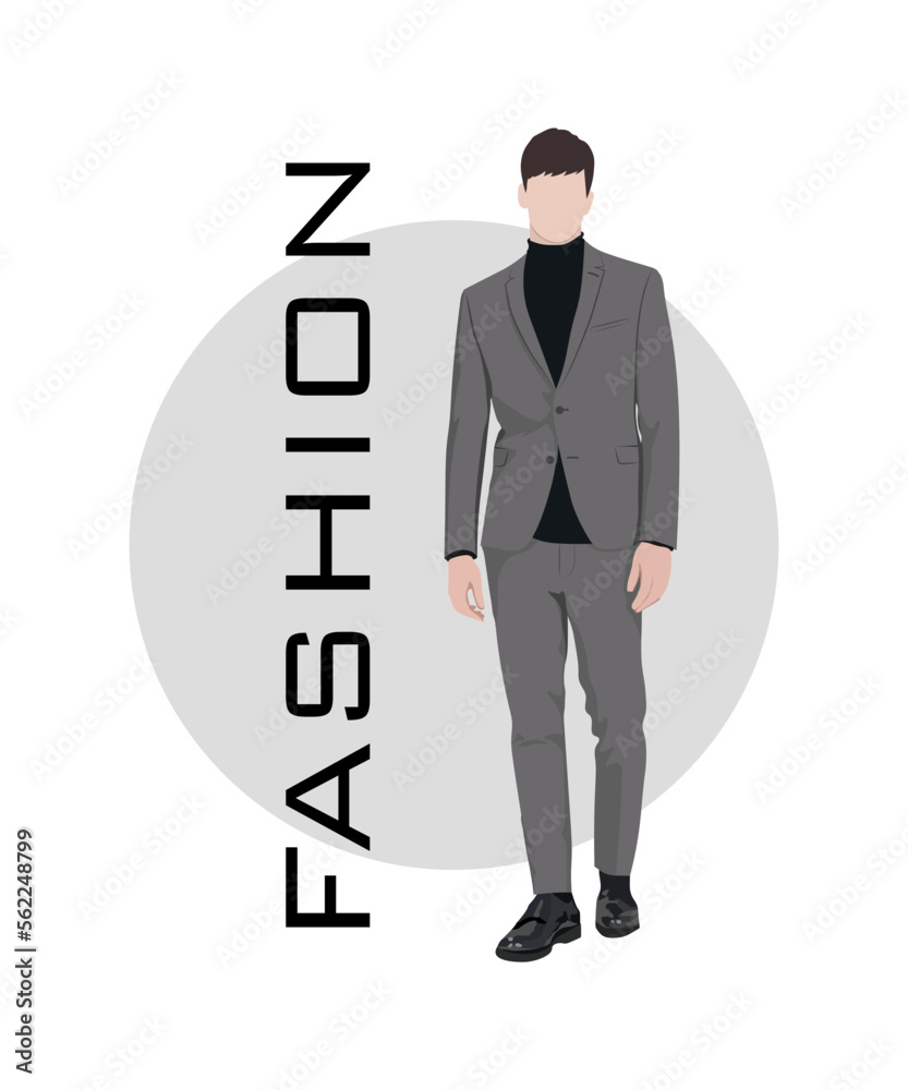 Stylish man in a flat style on an interesting and stylish background with the inscription fashion. Man in fashionable clothes. Stylish man in a flat style on an interesting and stylish background with the inscription fashion. Man in fashionable clothes.