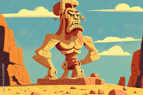 Ancient Egyptian god statue in Southern Israel's Timna Valley. Generative AI photo