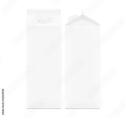Cardboard packaging box with cap. Front and side view. Vector illustration isolated on white background, ready and simple to use for your design. EPS10.	
