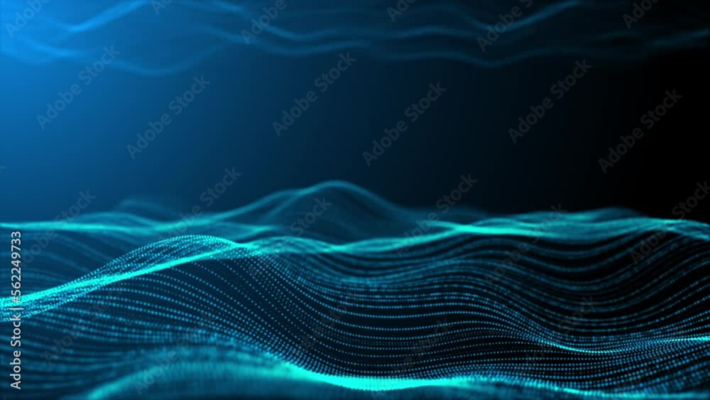 abstract blue wave animation background seamless loop