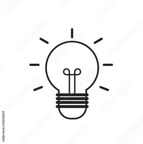Illustration of a lit light bulb icon on a white background