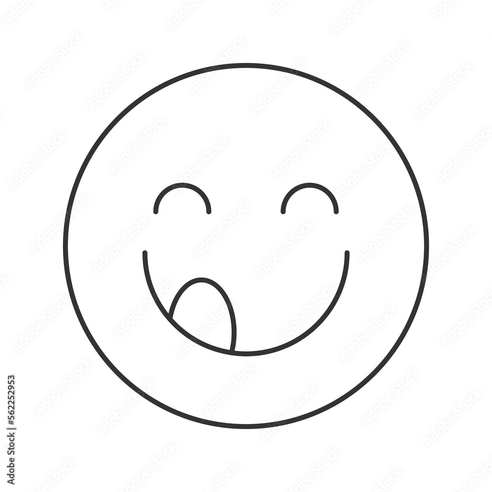 Fototapeta premium Emotional happiness vector icon. Line sign for mobile concept and web design. Symbol, logo illustration. Vector graphics