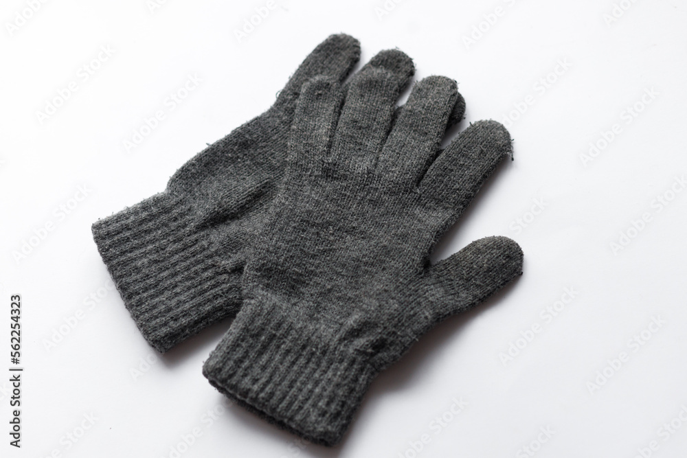White gloves. Gloves on a white background. Close up. COPY SPACE. White gloves. Gloves on a white background. Close up. COPY SPACE.