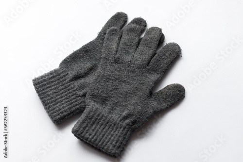 White gloves. Gloves on a white background. Close up. COPY SPACE.