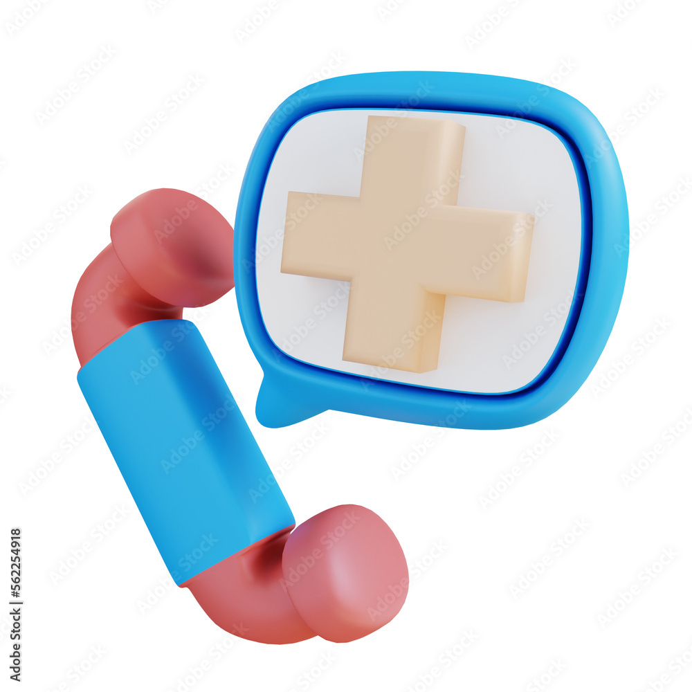 3d illustration health emergency contact 3d illustration health emergency contact