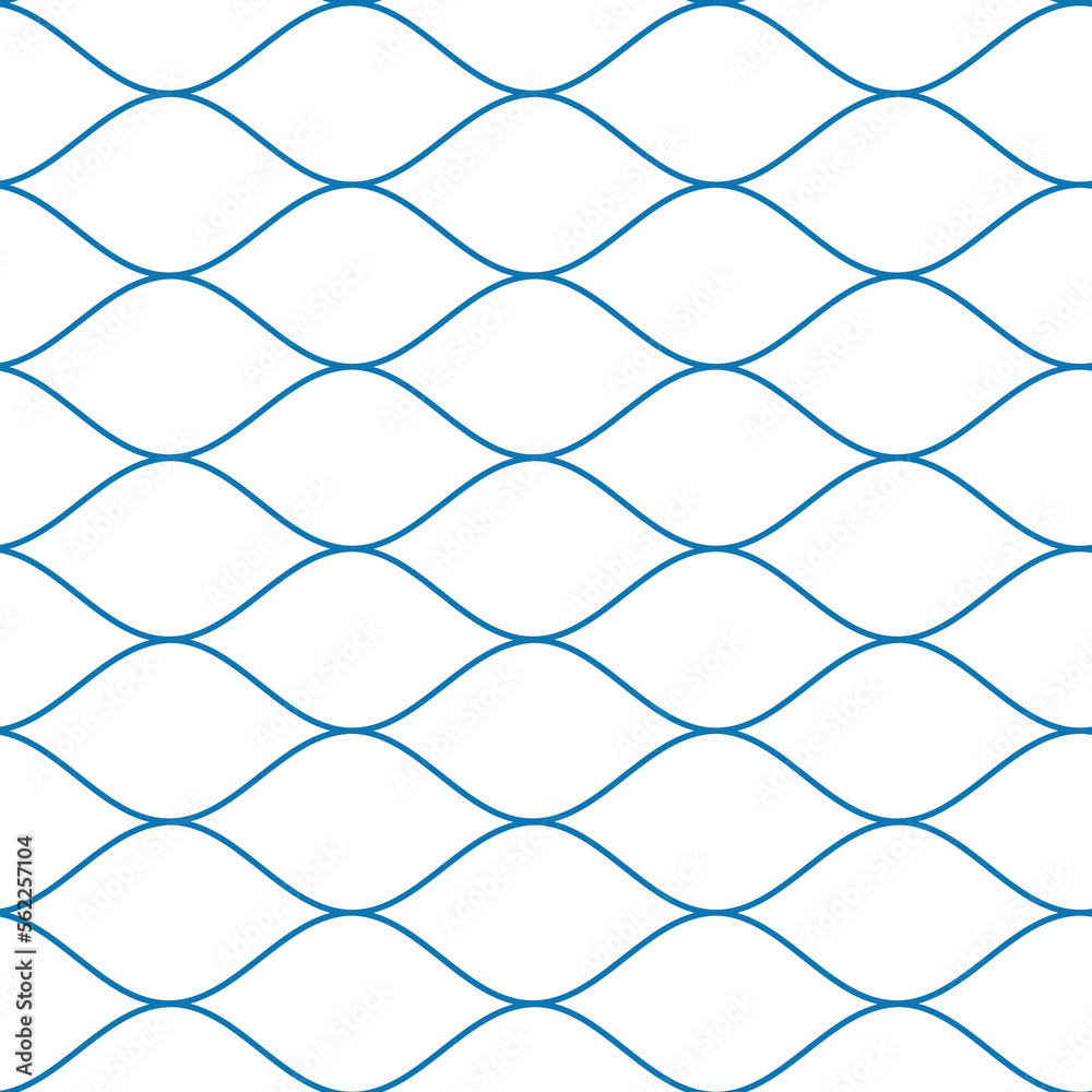 Fototapeta premium Wave pattern seamless abstract background. Stripes wave pattern white and blue for design.