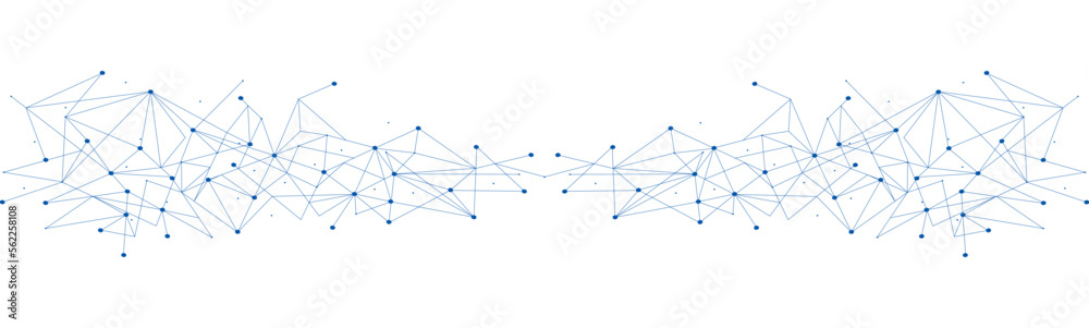 Blue network. Abstract connection on white background. Network technology background with dots and lines for desktop. Ai background. Modern abstract concept. Line background, network technology