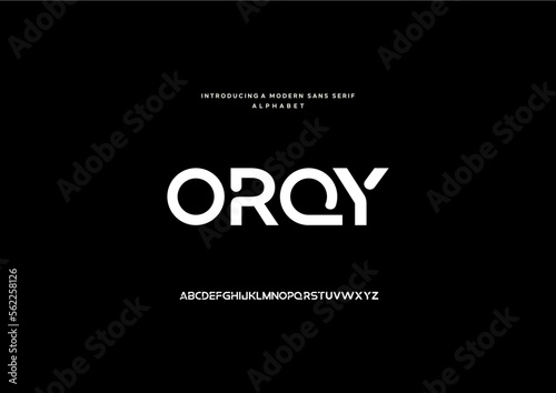 abstract modern sans serif alphabet font