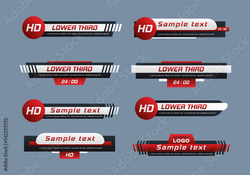 Tv news bar. Lower Third TV News Bars Set Vector. Television broadcast media title banner.