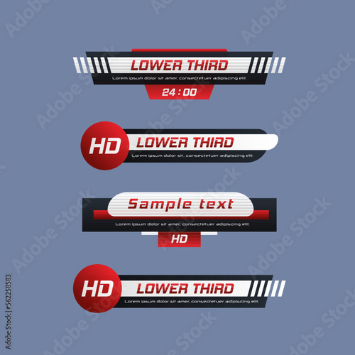 Tv news bar. Lower Third TV News Bars Set Vector. Television broadcast media title banner.