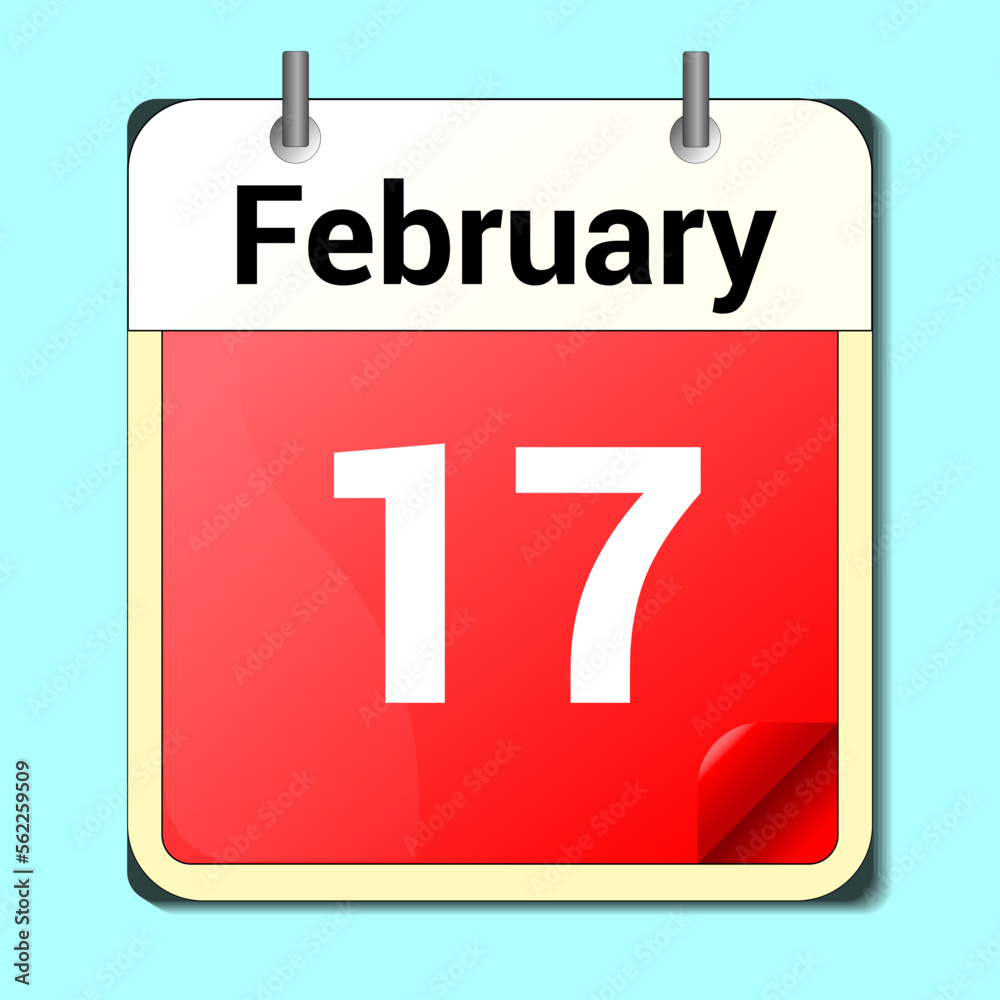 February 17th. February 17 wooden cube calendar with blur objects on background February 17th. February 17 wooden cube calendar with blur objects on background
