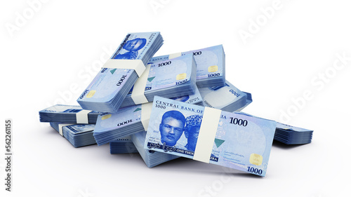 1000 Nigerian naira notes, currency money cash one thousand  photo