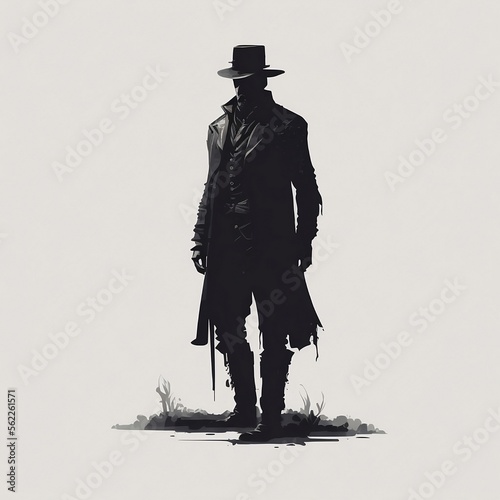 Wild West Cowboy Silhouette | Created with generative AI technology 