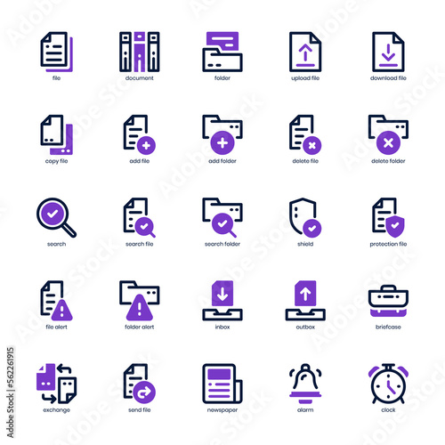 File and Document icon pack for your website, mobile, presentation, and logo design. File and Document icon mixed line and solid design. Vector graphics illustration and editable stroke.