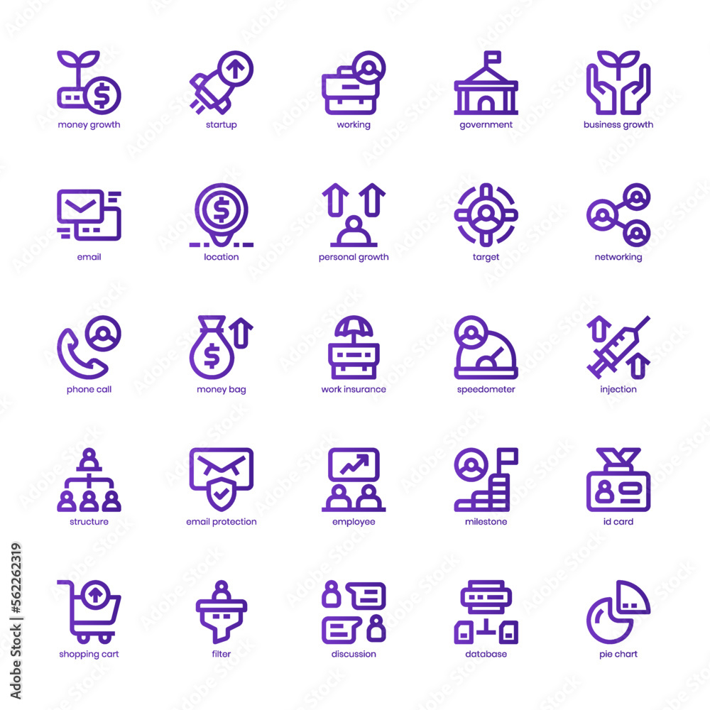 Business Growth icon pack for your website, mobile, presentation, and logo design. Business Growth icon basic line gradient design. Vector graphics illustration and editable stroke. Business Growth icon pack for your website, mobile, presentation, and logo design. Business Growth icon basic line gradient design. Vector graphics illustration and editable stroke.