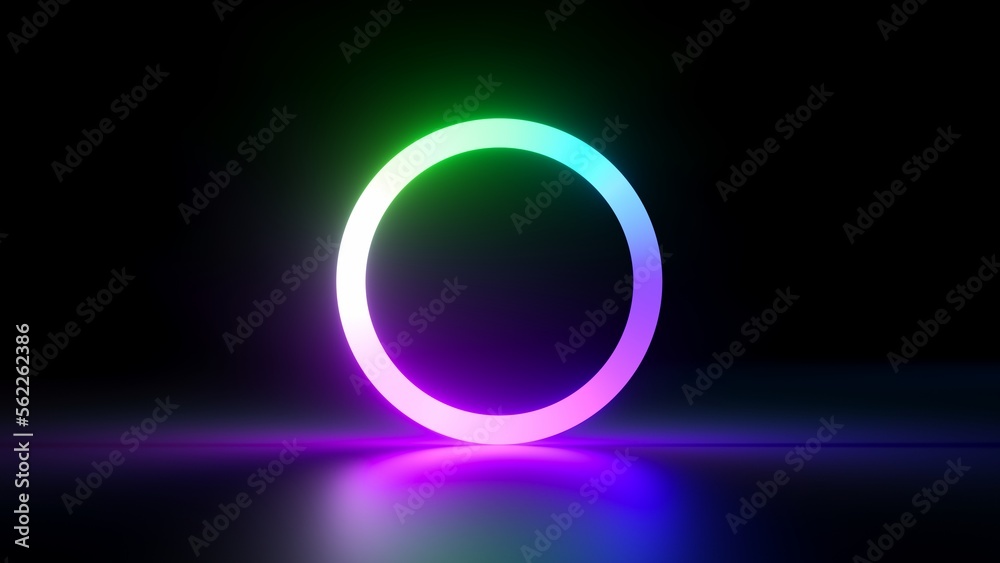 3d render, abstract minimalist background with simple geometric round ...