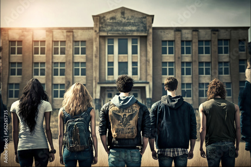 teenagers facing school