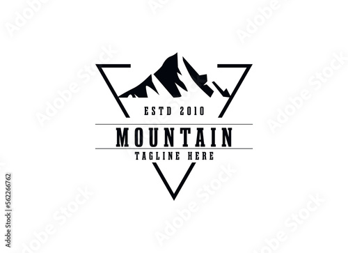 Black mountain logo design template