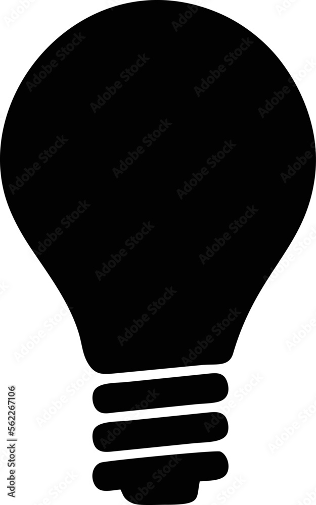 Idea icon symbol in black, creative inovation bulb symbol vector image Idea icon symbol in black, creative inovation bulb symbol vector image