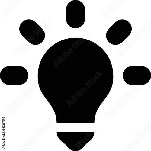 Idea icon symbol in black, creative inovation bulb symbol vector image