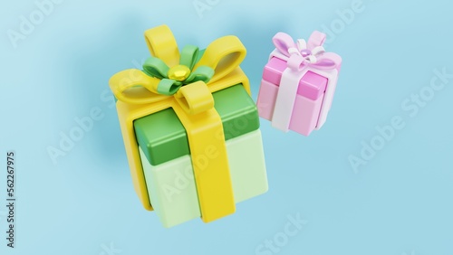 3d render of two gift boxes