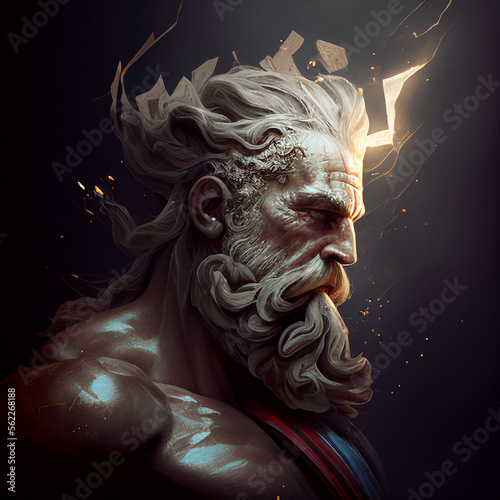 Portrait of Zeus, Statue of Zeus, god statue, greek god zeus photo