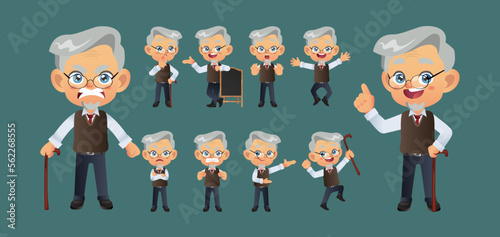 Old people with different poses