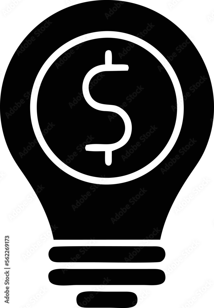 Idea icon symbol in black, creative inovation bulb symbol vector image Idea icon symbol in black, creative inovation bulb symbol vector image