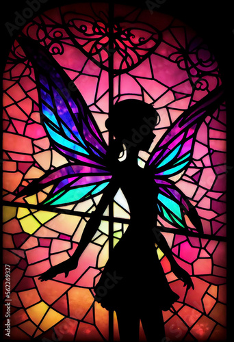 Stain glass painting of angel