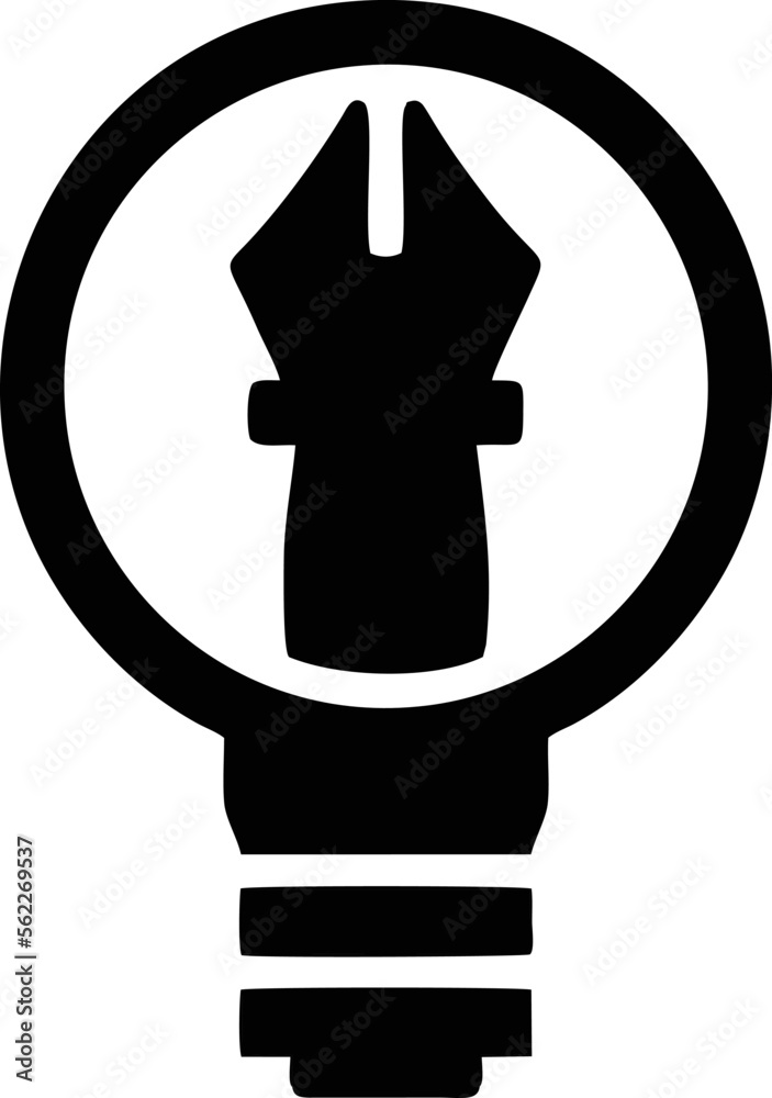 Idea icon symbol in black, creative inovation bulb symbol vector image
