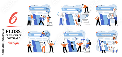FLOSS. Open source software. Free product anyone can freely redistribute, modify and completely remake, can be improved, modernized thanks to inventions of users. Tiny programming language persons