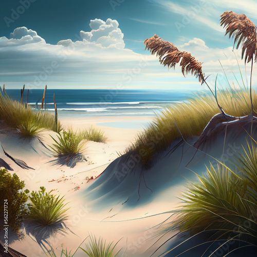 realistic beach landscape