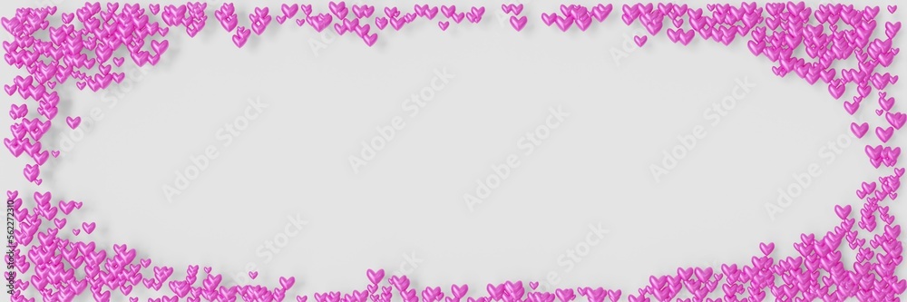 Valentine's Day Background Frame with pink hearts (3D Rendering) Valentine's Day Background Frame with pink hearts (3D Rendering)