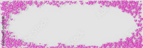 Valentine's Day Background Frame with pink hearts (3D Rendering) © A