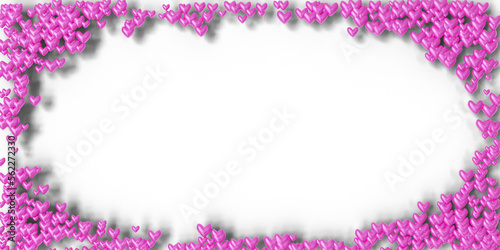 Valentine's Day Background: Frame with cute little colorful hearts (3D Rendering)