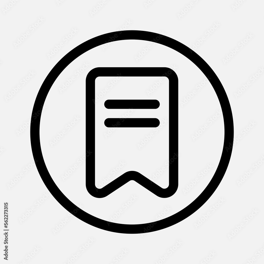 Bookmark icon in line style about essentials, use for website mobile app presentation Bookmark icon in line style about essentials, use for website mobile app presentation