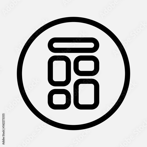 Dashboard icon in line style about essentials, use for website mobile app presentation