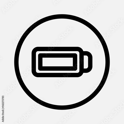 Full battery icon in line style about essentials, use for website mobile app presentation