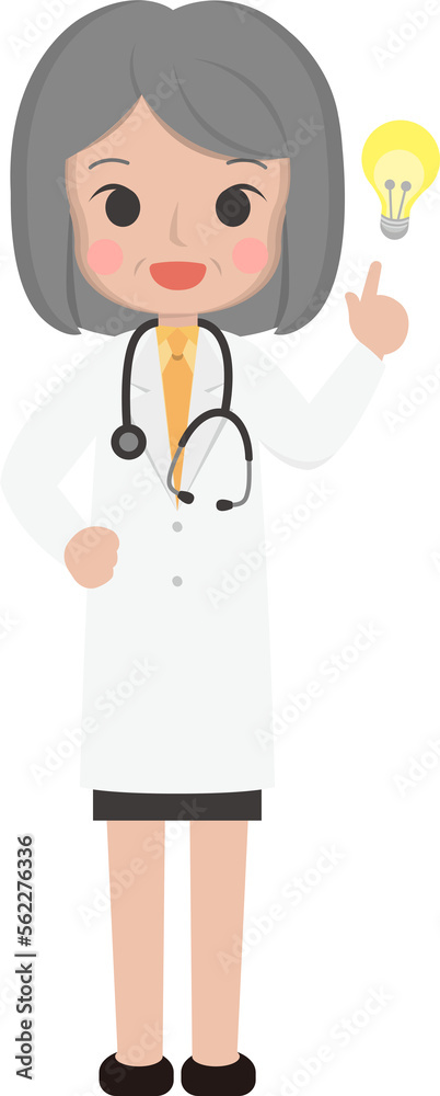 Older female medical worker choice question, medical staff, emoji cartoons Older female medical worker choice question, medical staff, emoji cartoons