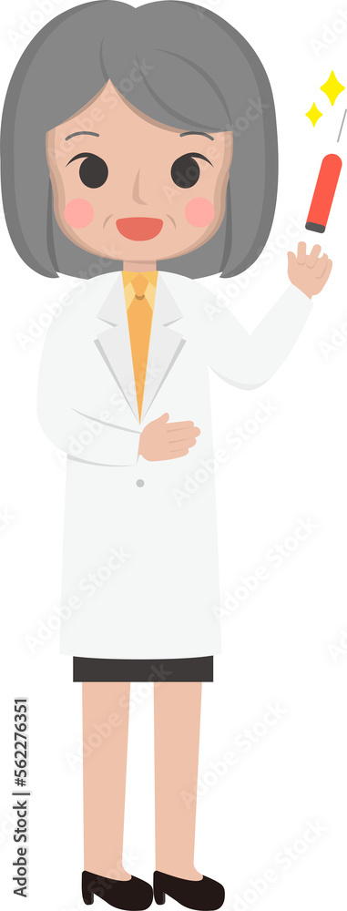 Older female medical worker and syringe, medical staff, emoji cartoons Older female medical worker and syringe, medical staff, emoji cartoons