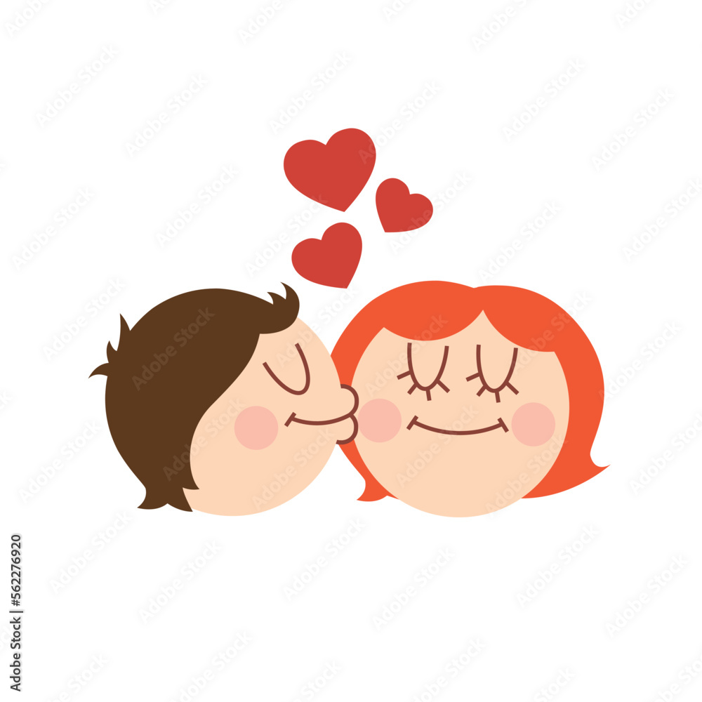 Kissing couple. Valentine's Day. Vector illustration. Kissing couple. Valentine's Day. Vector illustration.