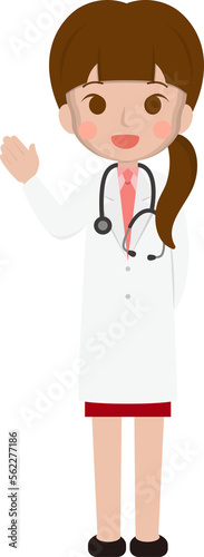 Female medical worker, medical staff, emoji cartoon