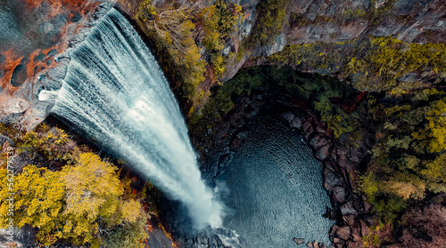 Aerial Drone View of Belmore Falls in Budderoo National Park, Australia 2 photo