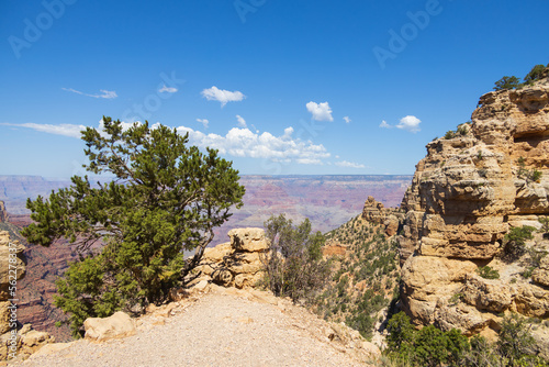 Rock formations on the South Rim edge of Grand Canyon National Park, Arizona, USA